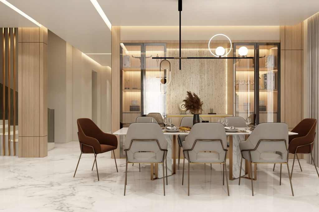 Private Villa – Sidra 1 – Dubai Hills Dining Area Portfolio by S3T Koncepts